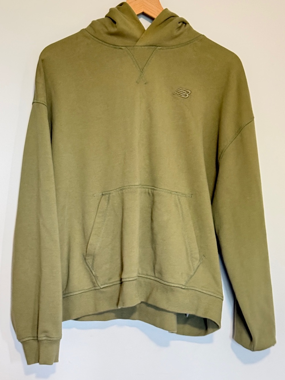 New Balance Light Olive Green Embroidered Logo Sweatshirt